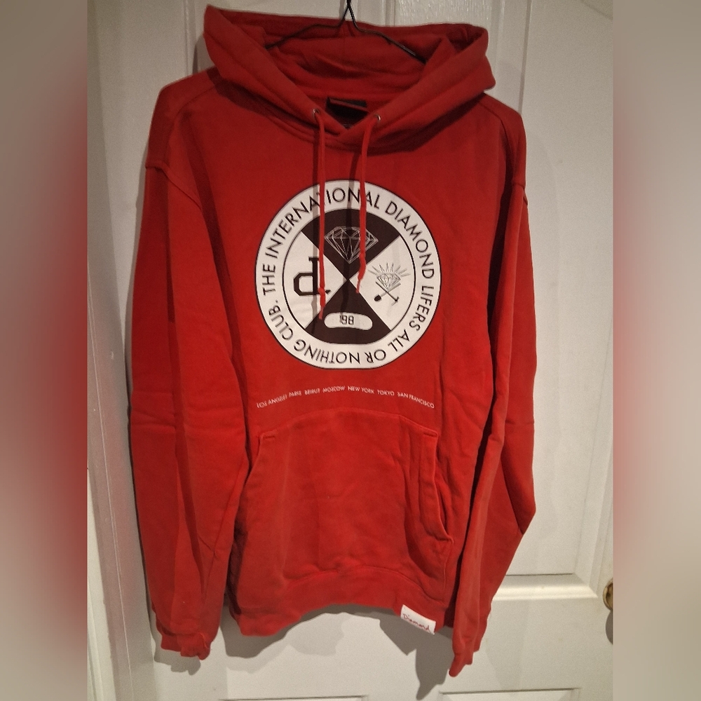 Diamond Supply Co. Red Diamond For Life Hoodie Mens Size S